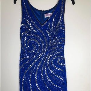 Royal blue sequin dress